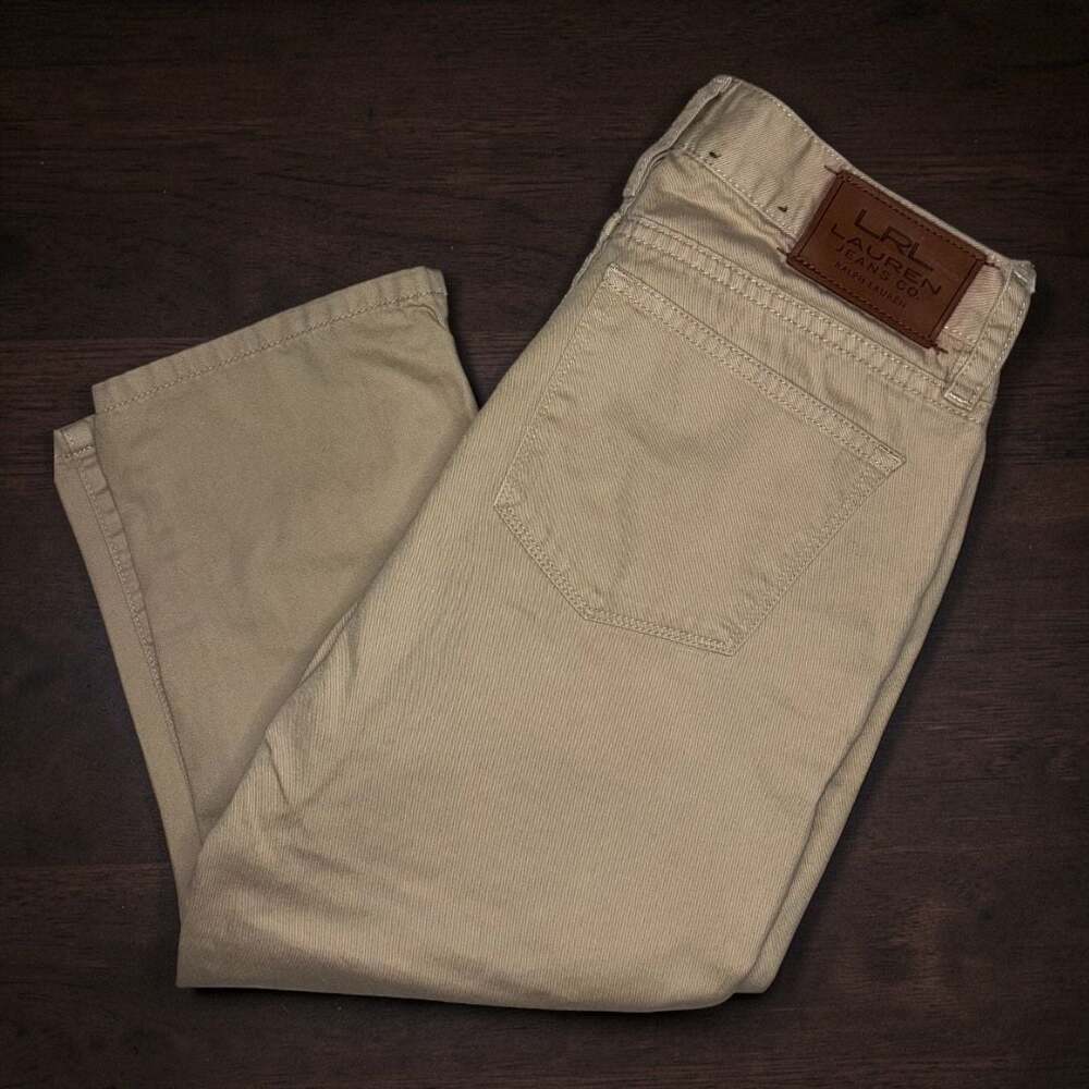 Lauren Ralph Lauren Petite Classic Midcalf Khaki Capri Jeans Size 4P